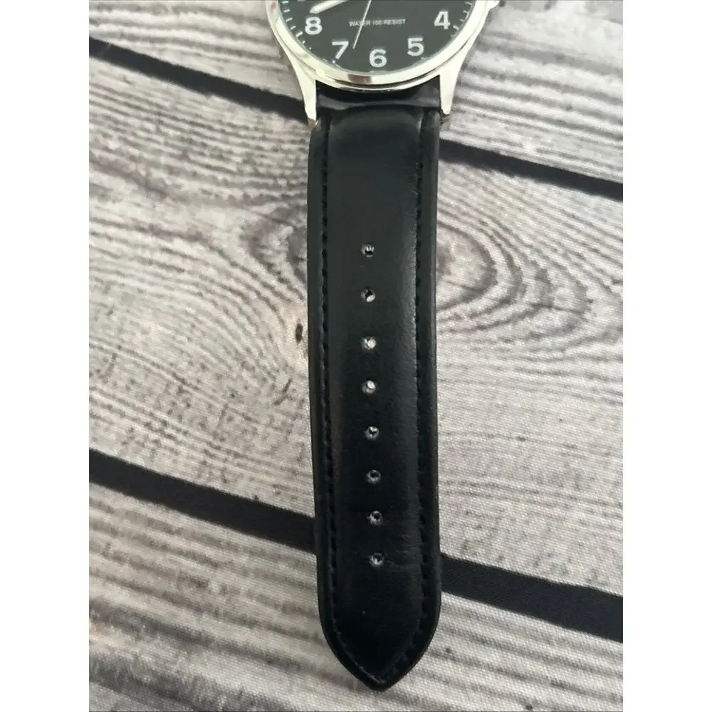 Amazon Essentials Silver Case Black Dial And Band Men’s Watch